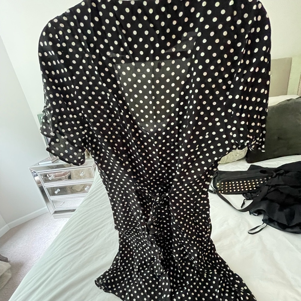 Black and white Zara Polka dot Mini Dress - Large